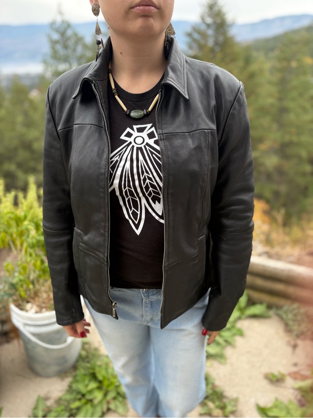 Ladies Black Vintage Leather Jacket By Boutique Of Leathers Canada